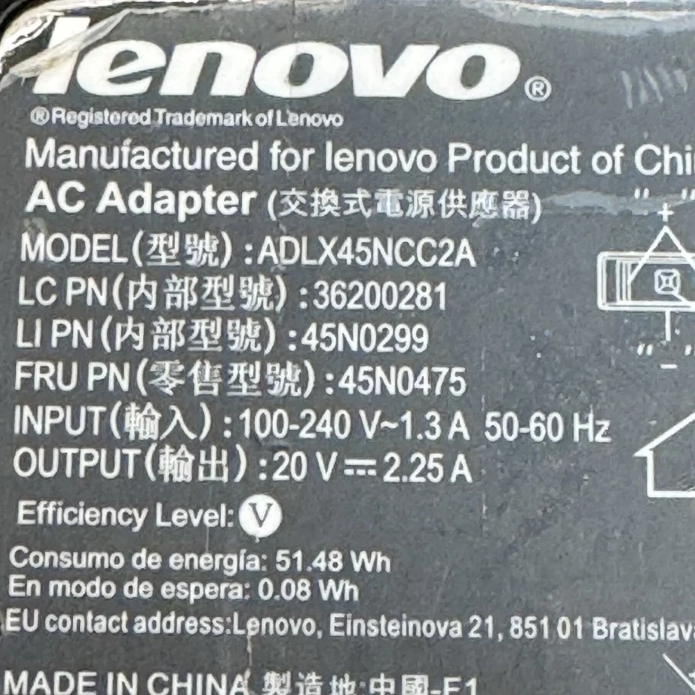 Lenovo 20V 2.25A 45W Laptop Power Adapter Lot Of 25‎